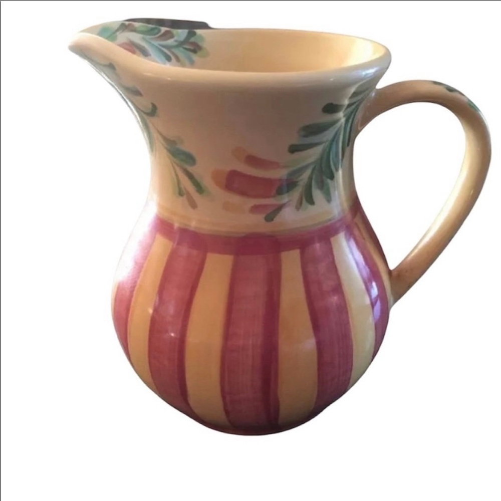 NWOT Retired Southern Living Gail Pittman Sienna Pitcher Yellow Red Farmhouse